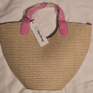 **NEW** The Drop Women's Jade Straw Tote with Chain